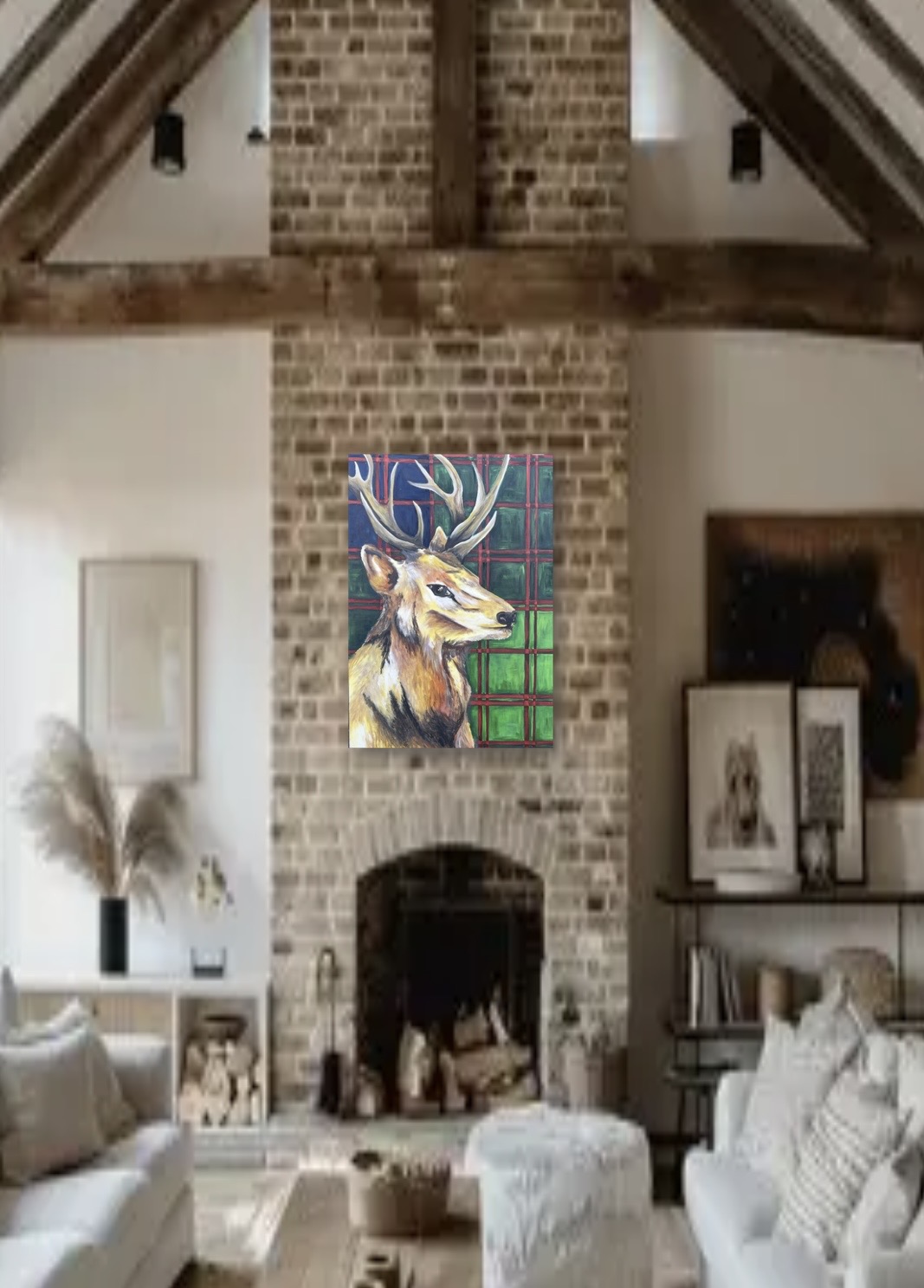 Tartan stag original painting - Image 2