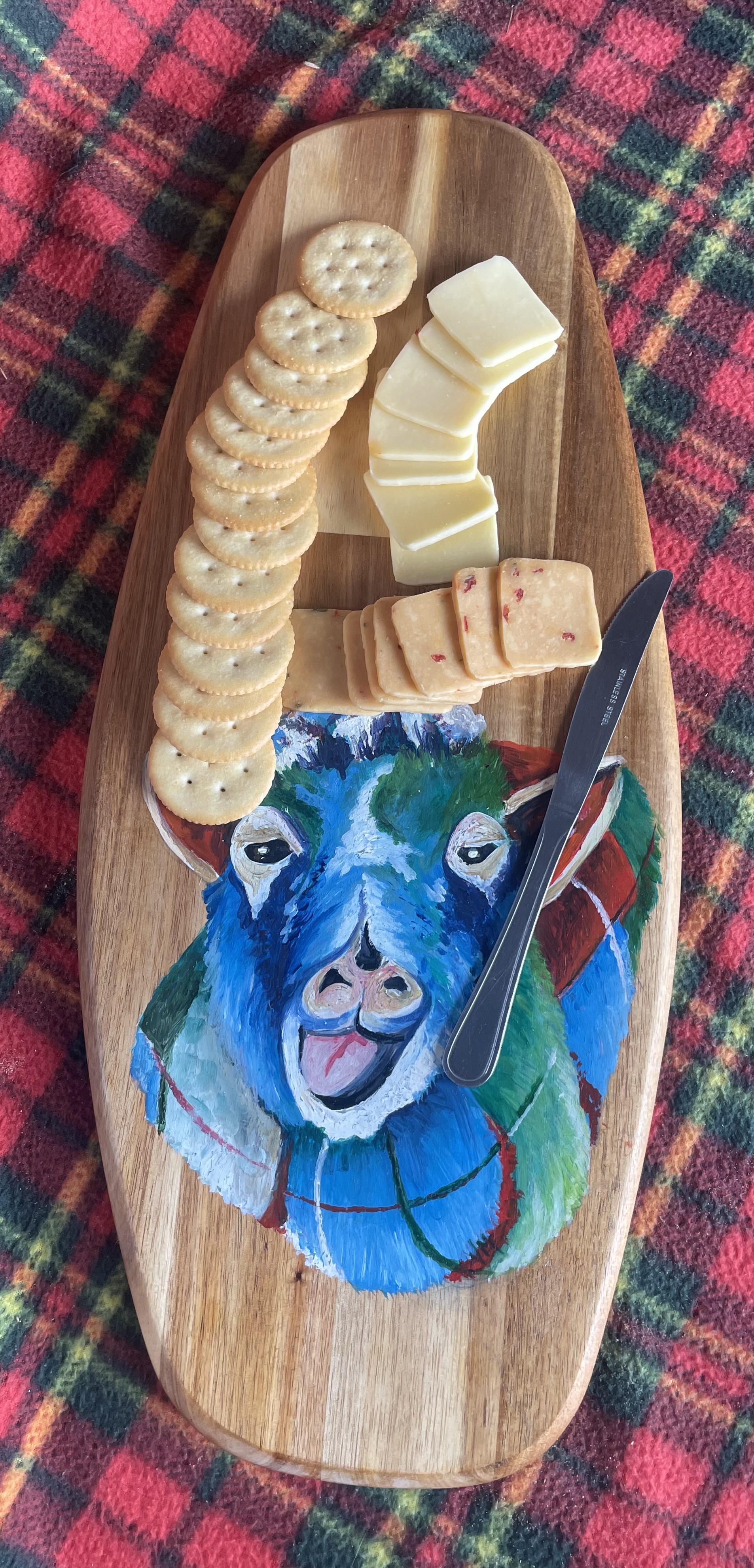 Tartan sheep oval board