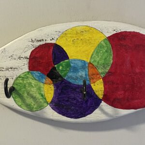 Fish hooks, coloured circles